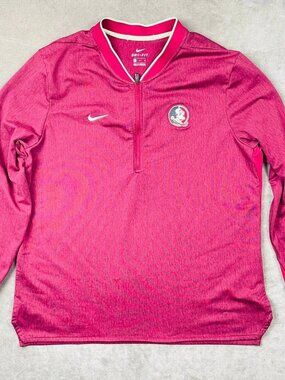 Nike NCAA Florida State Seminoles 1/4 Zip Long Sleeve Mens Size XL